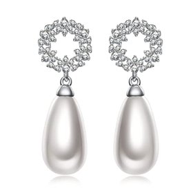 Ασημένια γυναικεία σκουλαρίκια με πέρλα “Susan Y”