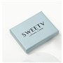 Κυβικά γυναικεία σκουλαρίκια με δάκρυ SWEETV σε ροζ χρυσό