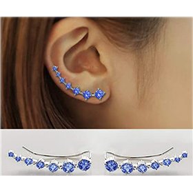 Μανσέτες αυτιών 7 γαλάζιων κρυστάλλων Elensan1 Bling