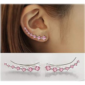 Μανσέτες αυτιών 7 ροζ κρυστάλλων Elensan1 Bling