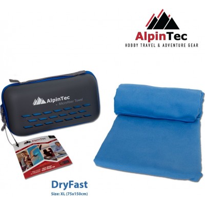 AlpinPro DryFast Πετσέτα Microfiber Σώματος σε Μπλε χρώμα 150x75cm