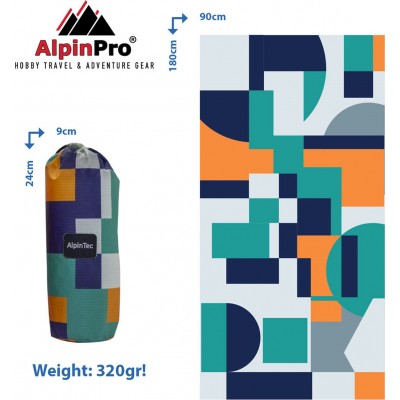 AlpinPro DryFast Shapes I Πετσέτα Microfiber XXL 90x180cm