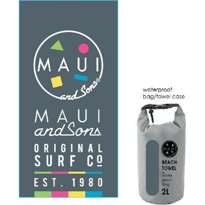 Maui &amp Sons Πετσέτα Θαλάσσης Microfiber Γκρι 90x180cm
