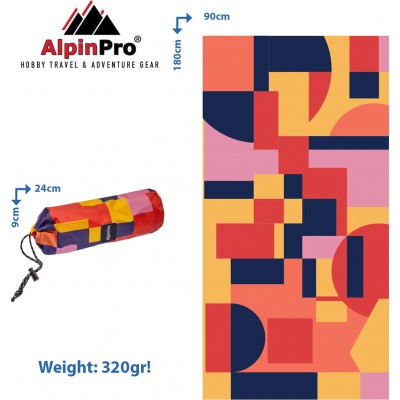 AlpinPro DryFast Shapes II Πετσέτα Microfiber XXL 90x180cm