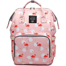 Τσάντα πλάτης μωρού LEQUEEN ροζ με φλαμίνγκο B-242 Τσάντα πλάτης μωρού LEQUEEN ροζ με φλαμίνγκο B-242
