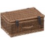 Inart Καλάθι Πικ Νικ Ψάθινο Σετ για 2 Natural-Beige 36x24x16cm