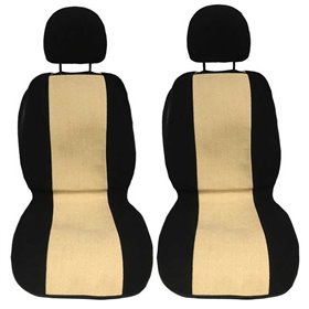 Πλατοκαθίσματα Αυτοκινήτου Πετσετέ Super Fresh Μαύρο-Μπεζ 2Τμχ