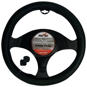 Κάλυμμα Τιμονιού Αυτοκινήτου Δερμάτινο Μαύρο-Μαύρο Medium 38cm Κάλυμμα Τιμονιού Αυτοκινήτου Δερμάτινο Μαύρο-Μαύρο Medium 38cm