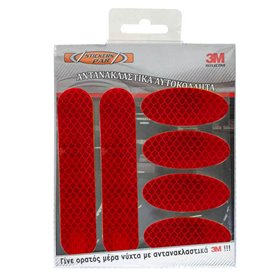 Αυτοκόλλητα Αντανακλαστικά Κιτ 3M 12x12cm Κόκκινα 6Τμχ
