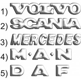Αυτοκόλλητο Σήμα Διάφορες Μάρκες Φορτηγού Σμάλτο 9cm 1Τμχ