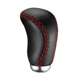 Πόμολο Λεβιέ Ταχυτήτων Δερμάτινο Οβάλ Μαύρο Με Κόκκινη Ραφή Πόμολο Λεβιέ Ταχυτήτων Δερμάτινο Οβάλ Μαύρο Με Κόκκινη Ραφή