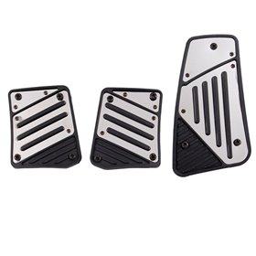 Πεντάλ Αλουμινίου Universal Ανάγλυφο Ασημί - Μαύρο Σετ 3 Τμχ