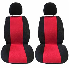 Πλατοκαθίσματα Αυτοκινήτου Alcadara Μαύρο-Κόκκινο 2Τμχ