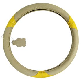 Κάλυμμα Τιμονιού Αυτοκινήτου Δερμάτινο Μπεζ-Κίτρινο Medium 38cm Κάλυμμα Τιμονιού Αυτοκινήτου Δερμάτινο Μπεζ-Κίτρινο Medium 38cm