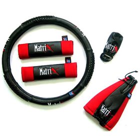 Κάλυμμα Τιμονιού Αυτοκινήτου Δερματίνη Σετ Matrix Κόκκινο Medium 38cm Κάλυμμα Τιμονιού Αυτοκινήτου Δερματίνη Σετ Matrix Κόκκινο Medium 38cm