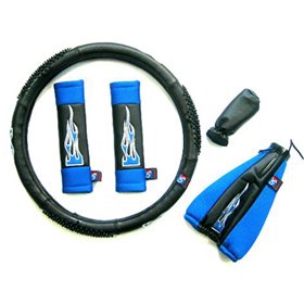 Κάλυμμα Τιμονιού Αυτοκινήτου Δερματίνη Σετ Flame Μπλε Medium 38cm Κάλυμμα Τιμονιού Αυτοκινήτου Δερματίνη Σετ Flame Μπλε Medium 38cm