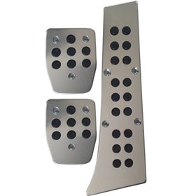 Πεντάλ Αλουμινίου Συμβατό με BMW Με Μεγάλο Γκάζι Νίκελ - Μαύρο Σετ 3 Τμχ