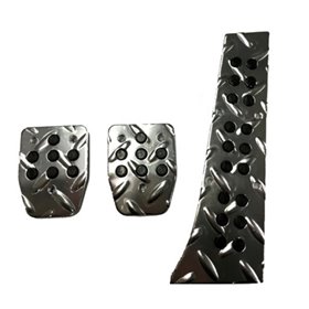 Πεντάλ Αλουμινίου Συμβατά με BMW Ανάγλυφα Με Μεγάλο Γκάζι Νίκελ - Μαύρο Σετ 3 Τμχ