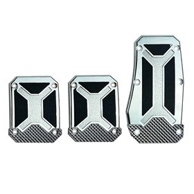 Πεντάλ Αλουμινίου Universal Ασημί - Μαύρο Σετ 3 Τμχ