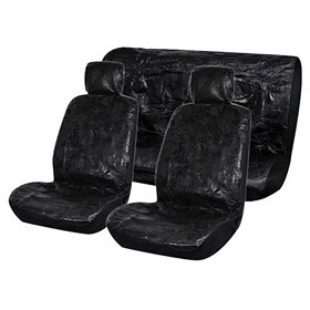 Καλύμματα Αυτοκινήτου Δερμάτινα Μαύρα Σετ 3Τμχ