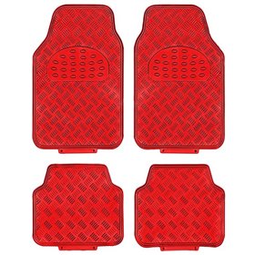 Πατάκια Αυτοκινήτου Αλουμινίου Universal Κόκκινα 4 Τεμάχια