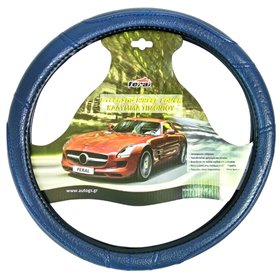 Κάλυμμα Τιμονιού Αυτοκινήτου Δερματίνη Με Γαζιά Μπλε Medium 38cm Κάλυμμα Τιμονιού Αυτοκινήτου Δερματίνη Με Γαζιά Μπλε Medium 38cm