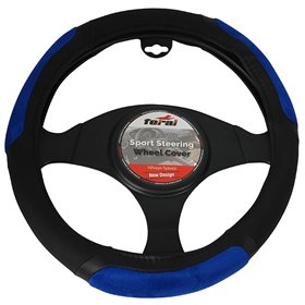 Κάλυμμα Τιμονιού Αυτοκινήτου Δερματίνη Δίχρωμο Μαύρο-Μπλε Medium 38cm Κάλυμμα Τιμονιού Αυτοκινήτου Δερματίνη Δίχρωμο Μαύρο-Μπλε Medium 38cm