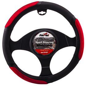 Κάλυμμα Τιμονιού Αυτοκινήτου Δερματίνη Δίχρωμο Μαύρο-Κόκκινο Medium 38cm Κάλυμμα Τιμονιού Αυτοκινήτου Δερματίνη Δίχρωμο Μαύρο-Κόκκινο Medium 38cm