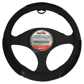 Κάλυμμα Τιμονιού Αυτοκινήτου Δερματίνη Δίχρωμο Μαύρο-Μαύρο Medium 38cm Κάλυμμα Τιμονιού Αυτοκινήτου Δερματίνη Δίχρωμο Μαύρο-Μαύρο Medium 38cm