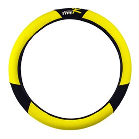 Κάλυμμα Τιμονιού Αυτοκινήτου Ύφασμα Type-R Κίτρινο-Μαύρο Medium 38cm Κάλυμμα Τιμονιού Αυτοκινήτου Ύφασμα Type-R Κίτρινο-Μαύρο Medium 38cm