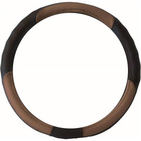 Κάλυμμα Τιμονιού Αυτοκινήτου Δερμάτινο Λείο Με Τρυπητό Μαύρο-Καφέ Medium 38cm Κάλυμμα Τιμονιού Αυτοκινήτου Δερμάτινο Λείο Με Τρυπητό Μαύρο-Καφέ Medium 38cm
