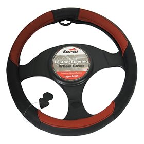 Κάλυμμα Τιμονιού Αυτοκινήτου Δερμάτινο Λείο Με Τρυπητό Μαύρο-Μπορντό Medium 38cm Κάλυμμα Τιμονιού Αυτοκινήτου Δερμάτινο Λείο Με Τρυπητό Μαύρο-Μπορντό Medium 38cm