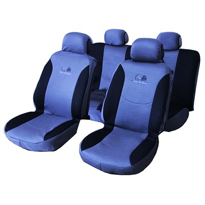 Καλύμματα Αυτοκινήτου Spider Airbag 60/40 Μαύρο-Μπλε Σετ 6Τμχ