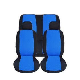 Καλύμματα Αυτοκινήτου Smart Style Μαύρο-Μπλε Σετ 8Τμχ