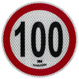 Αυτοκόλλητο Σήμα Όριο Ταχύτητας 3Μ "100" 15cm 1Τμχ