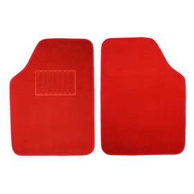 Μοκέτες Αυτοκινήτου Luxury Κόκκινες 2Τμχ