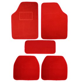 Μοκέτες Αυτοκινήτου Luxury Κόκκινες 5Τμχ