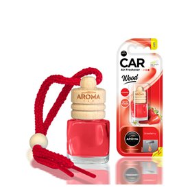 Αρωματικό Αυτοκινήτου Κρεμαστό Μπουκαλάκι Με Ξύλινο Καπάκι Aroma 6ml Με Άρωμα Strawberry S54470