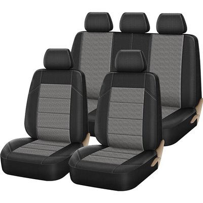 Καλύμματα Αυτοκινήτου Super Fit All In One Μαύρο-Γκρι Σετ 10Τμχ