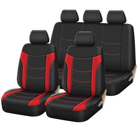 Καλύμματα Αυτοκινήτου Super Sport All In One Μαύρο-Κόκκινο Σετ 11Τμχ
