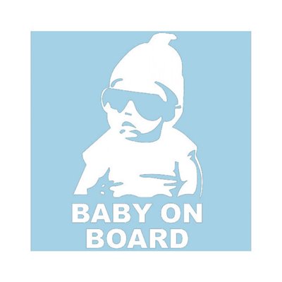 Αυτοκόλλητο "Baby On Board" Γαλάζιο - Λευκό 18x11cm 1Τμχ