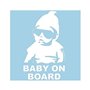 Αυτοκόλλητο "Baby On Board" Γαλάζιο - Λευκό 18x11cm 1Τμχ