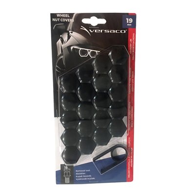 Καπάκια για μπουλόνια μαύρα 19mm σετ 20τμχ