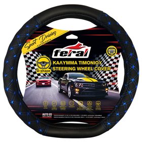 Κάλυμμα Τιμονιού Φορτηγού Δερματίνη Elegant Μαύρο Με Μπλε Ραφή 45cm Κάλυμμα Τιμονιού Φορτηγού Δερματίνη Elegant Μαύρο Με Μπλε Ραφή 45cm