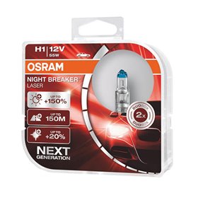 ΛΑΜΠΑ H1 NIGHT BREAKER LASER 55W 12V +150% 64150NL-HCB OSRAM