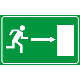 Αυτοκόλλητο Σήμα Διαφυγής Δεξιά 16x10cm 1Τμχ