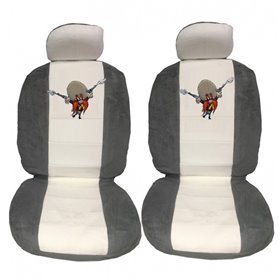 Ημικαλύμματα Αυτοκινήτου Πετσετέ Sam Γκρι-Άσπρο Ζευ 4Τμχ