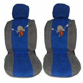 Ημικαλύμματα Αυτοκινήτου Πετσετέ Sam Γκρι-Μπλε Ζευ 4Τμχ