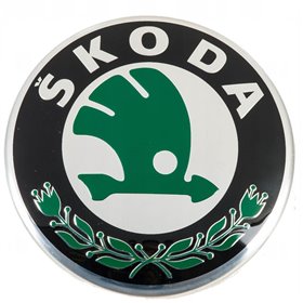 Αυτοκόλλητο Σήμα Skoda Καπό / Πορτ - Παγκάζ Μεγάλο Πράσινο Φ9cm 1Τμχ