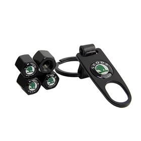 Καπάκια Βαλβίδων Αυτοκινήτου Με Μπρελόκ Skoda 5Τμχ